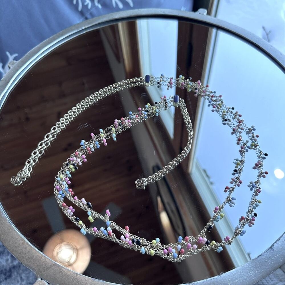 Talbots - Festive multicolored double strand rainbow bead necklace - Picture 2 of 8